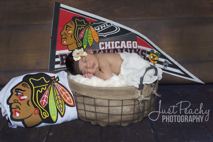 Chicago Blackhawk Newborn Portrait