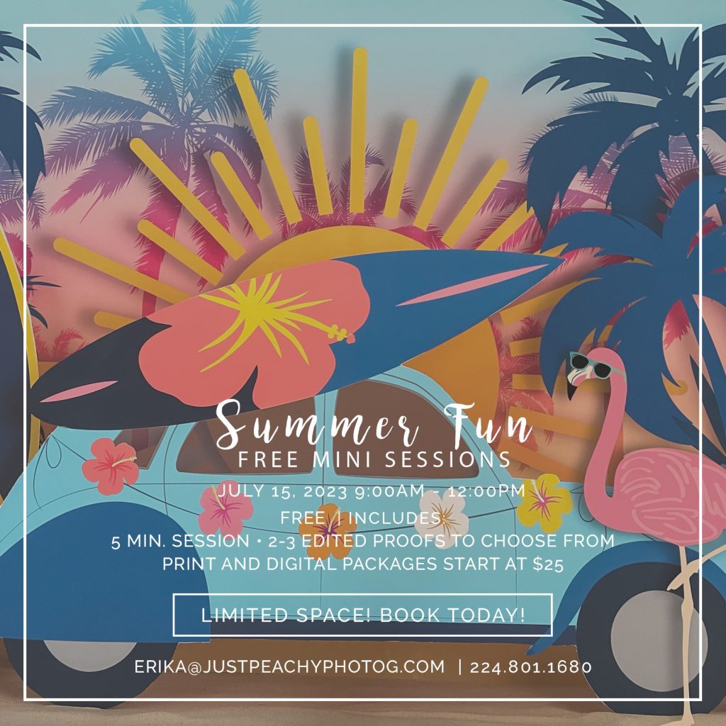 free summer fun mini sessions in palatine, IL on July 15, 2023