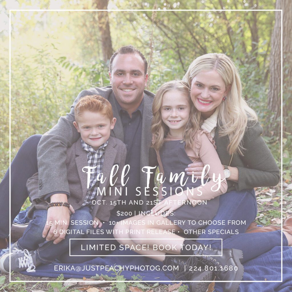Fall Family Mini Sessions 2023 Palatine, IL Just Peachy Photography