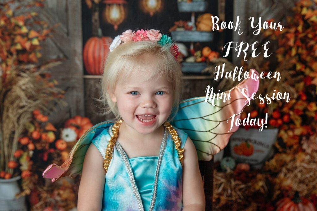 Sweet girl in fairy costume in Palatine Halloween Photos event